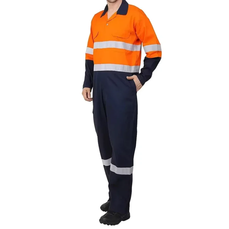 High-Visibility-Orange-Fireproof-Workwear-for-Construction-Mining-and-Welding-with-Reflective-Tapes