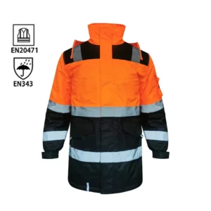 High Visibility Parka Windbreaker Hivis Winter Reflective Safety Jacket for Men