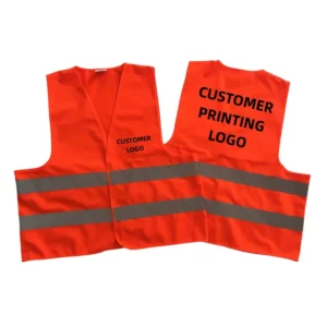 High Visibility Polyester Safety Vest with Double Reflective Strips for Road Duty and Traffic Control