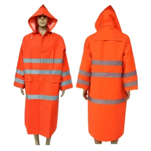 High Visibility Rain Coat Adult Long Pattern Full body One piece Thickened Windbreaker Poncho High vis Reflective Rain Gear