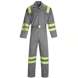 High Visibility Reflective Anti static Polyester Cotton Coverall Wear Resistant Comfortable Custom Workwear Men Safety