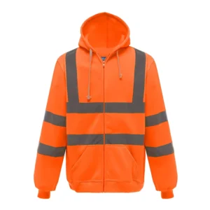 High Visibility Reflective Class 3 Zippered Hooded Sweatshirt