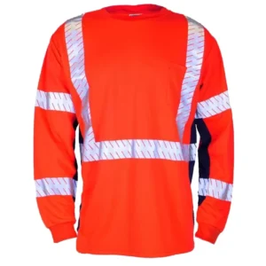 High Visibility Reflective Construction Engineer Safety Vest Long Sleeve Hi Vis Polo T Shirt with Customizable Logo