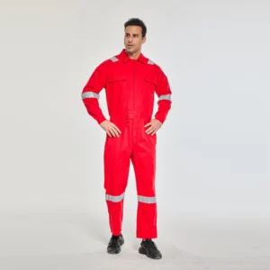 High-Visibility Reflective Durable Coverall Multi-Pocket Petrochemical Workwear