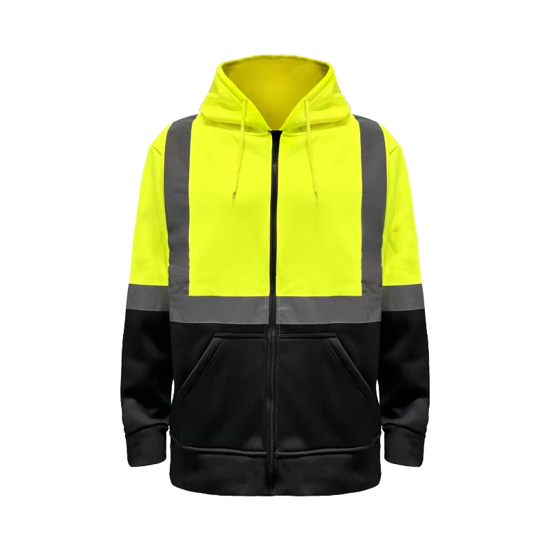 High Visibility Reflective Hoodies Safety Sweatshirts With Pockets Work Construction Safety Hoodie