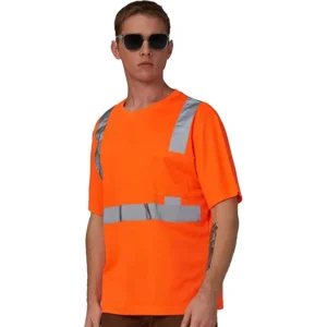 High Visibility Reflective LED Flash Safety Short Sleeve Shirts for Men Women Fashion Durable Construction Work Machine Wash