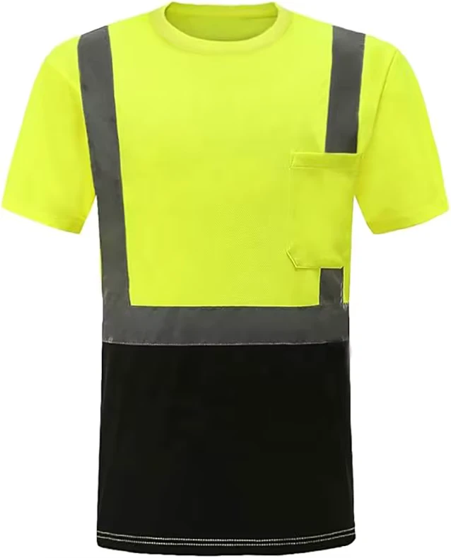 High Visibility Reflective LED Flash Safety Short Sleeve Shirts for Men Women Fashion Durable Construction Work Machine Wash