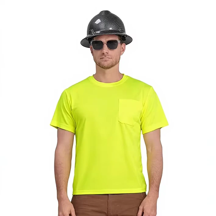 High Visibility Reflective LED Flash Safety Short Sleeve Shirts for Men Women Fashion Durable Construction Work Machine Wash