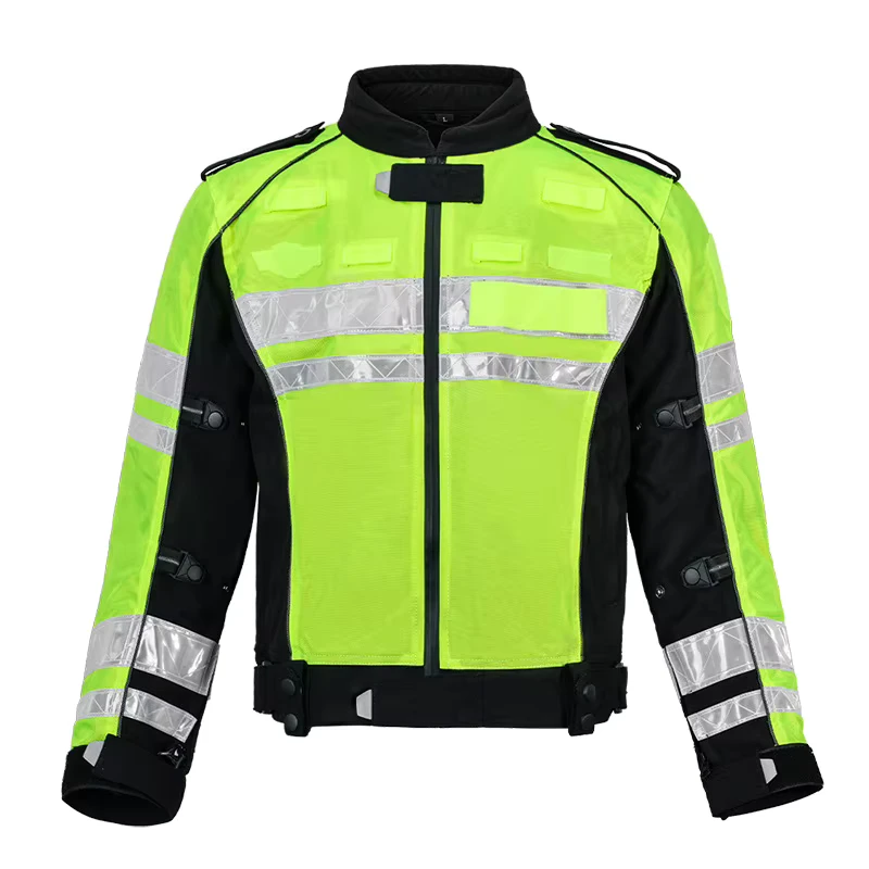 High Visibility Reflective Motorcycle Jacket Waterproof Warm Padded Liner Safety Coat for Traffic Duty Riding Custom Logo