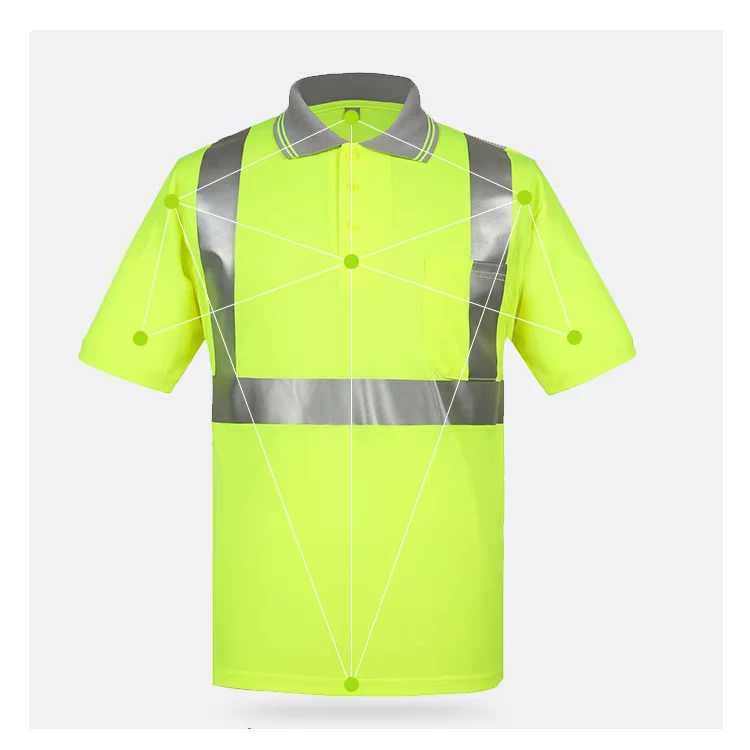 High Visibility Reflective Safety Clothing Hi Vis Short Sleeve Polo Shirt for Road Construction Traffic Duty