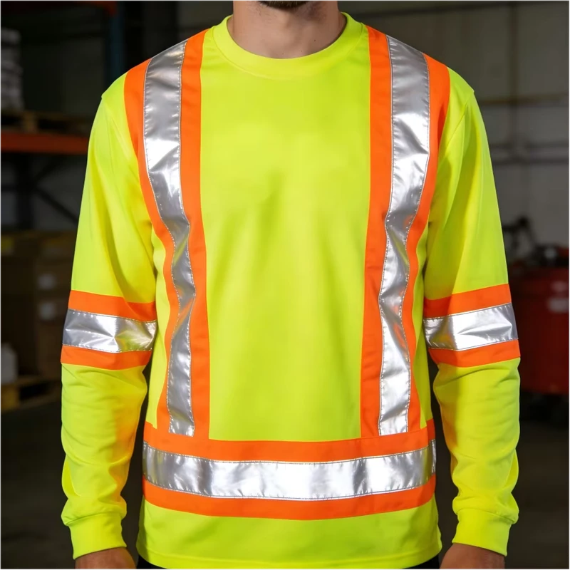 High Visibility Reflective Safety Long Sleeve Construction Work Hi Vis T Shirts Uniform Hi Vis T Shirt Grey