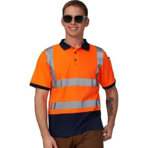 High Visibility Reflective Safety Polo Shirts and Vests, Breathable Quick-Dry Fluorescent Fabric, Construction Workwear
