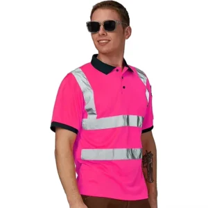 High Visibility Reflective Safety Polo Shirts and Vests for Construction Workers Breathable Quick Dry Fluorescent Fabric