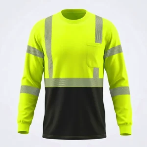 High Visibility Reflective Safety Shirt Long Sleeve Hi Vis Workwear Class 2 Custom Logo Support for Construction