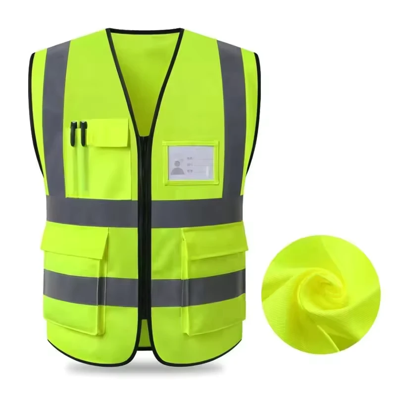 High Visibility Reflective Safety Vest Construction Breathable Work Customizable Logo Essential