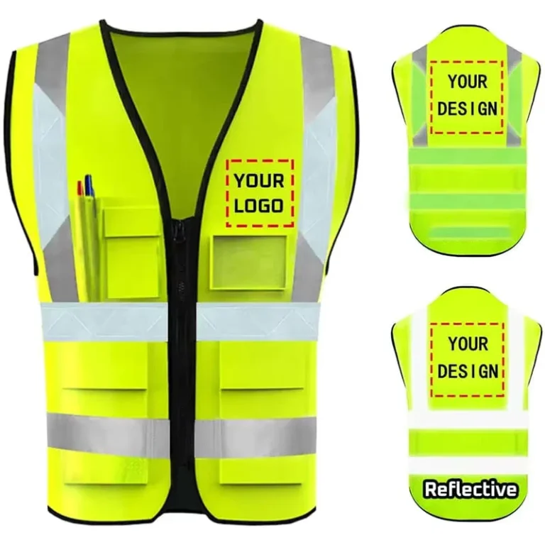 High-Visibility-Reflective-Safety-Vest-Lemon-Construction-Work-Gilet-Zipper-Pocket-EN-20471