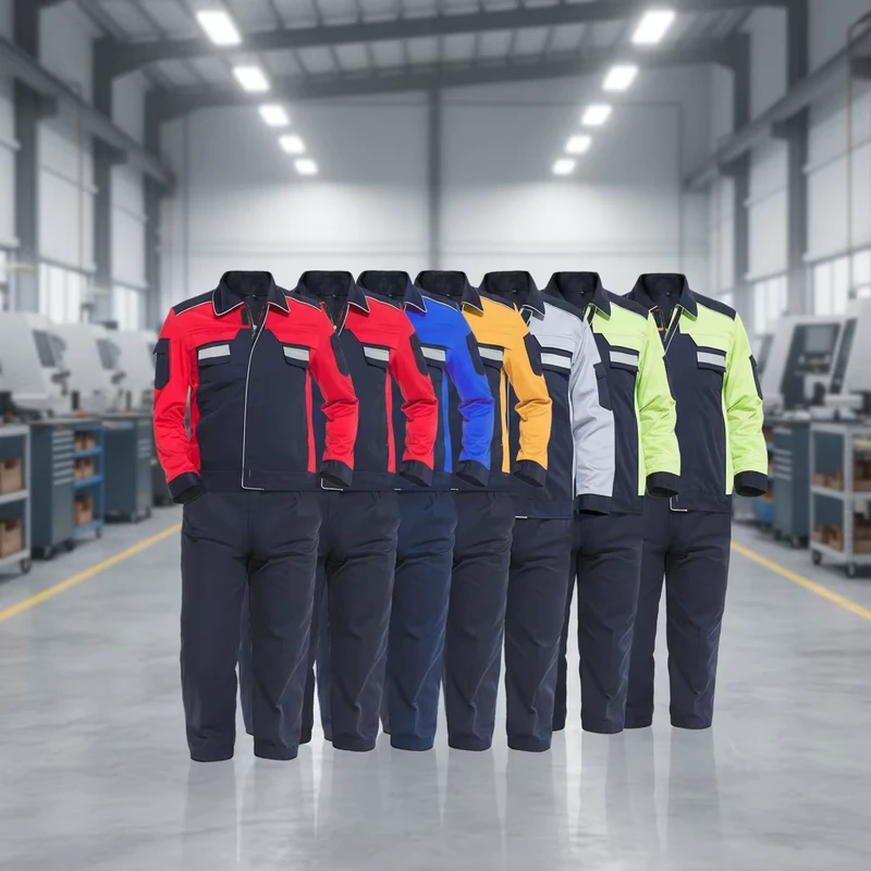 High Visibility Reflective Safety Work Uniform Set Durable Construction Workwear Jacket and Pants for Industrial Engineering