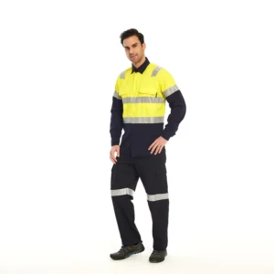 High Visibility Reflective Safety Workwear Suit Class 2 Long Sleeve Shirts Pants Sets