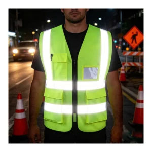 High Visibility Reflective Security Construction Work Safety Vest Reflective High Visibility Reflector Vest With Pockets