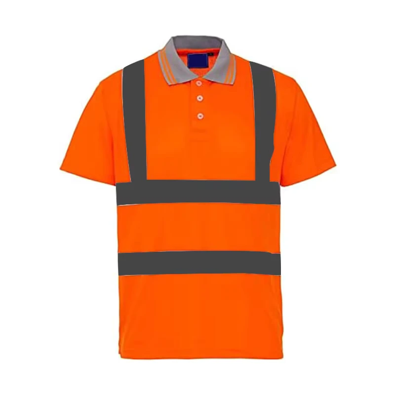 High Visibility Reflective Short Sleeve Safety Polo Shirts Reflective Safety T Shirts Polpo Shirts with Pockets