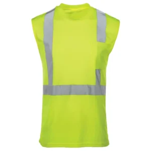 High Visibility Reflective Strips Safety T Shirt Hi Vis Work Shirts With Pockets Sleeveless T Shirts