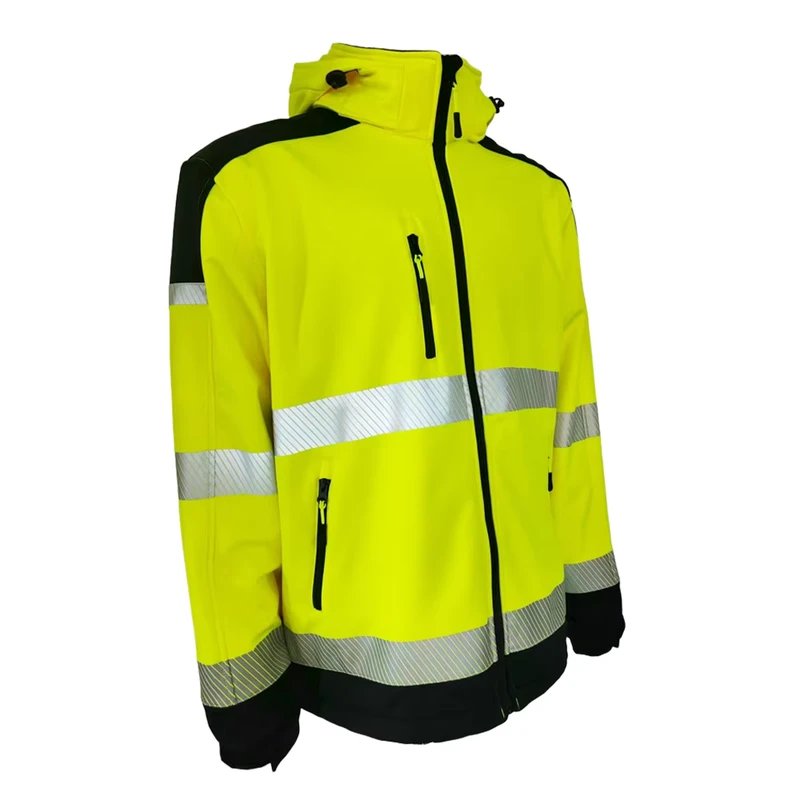 High Visibility Reflective Strips Waterproof Hi Vis Reflective Safety Softshell Jacket Work Wear