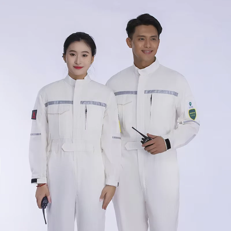 High Visibility Reflective Work Coverall with Anti-Acid Alkali Protection for Traffic Mining Construction Welding and Oil and Gas Work