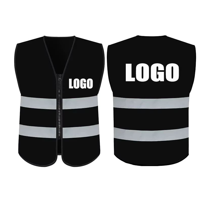 High Visibility Reflector Construction Work Pockets Reflective Safety Vest
