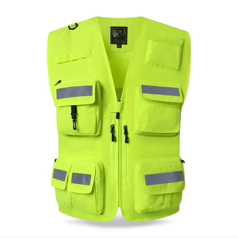 High Visibility Rescue Safety Vest with Reflective Strips Multi Pocket Design for Emergency & Outdoor Use Durable & Breathable