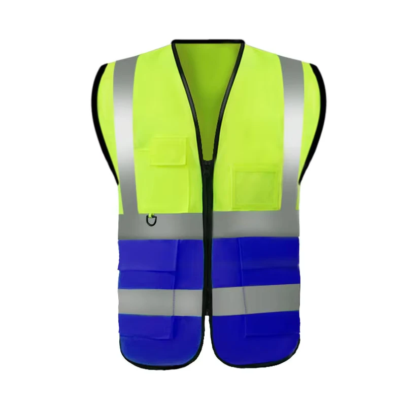 High Visibility Safety Jacket Security Vest With Custom Logo Construction Uniform Workwear Reflective Clothing