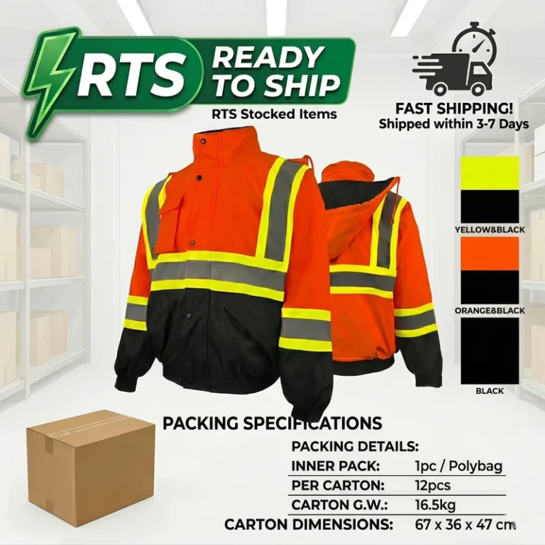 High-Visibility-Safety-Jacket-Two-Tone-Reflective-Bomber-Workwear-Waterproof-Winter-Coat-Orange-Yellow-Black