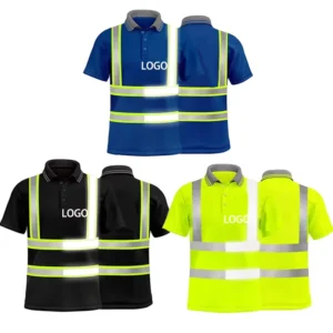 High Visibility Safety Shirt Construction Mining Mechanical Workwear Custom Work Uniform With Reflective Tape