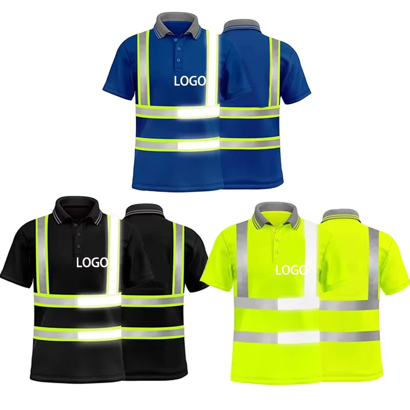 High Visibility Safety Shirt Construction Mining Mechanical Workwear Custom Work Uniform With Reflective Tape