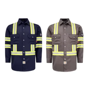 High Visibility Safety Shirt FR Welding Flame Resistant Fire Retardant Customized Logo Workwear