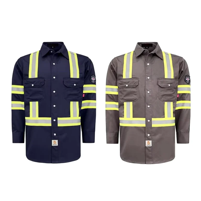 High-Visibility-Safety-Shirt-FR-Welding-Flame-Resistant-Fire-Retardant-Customized-Logo-Workwear