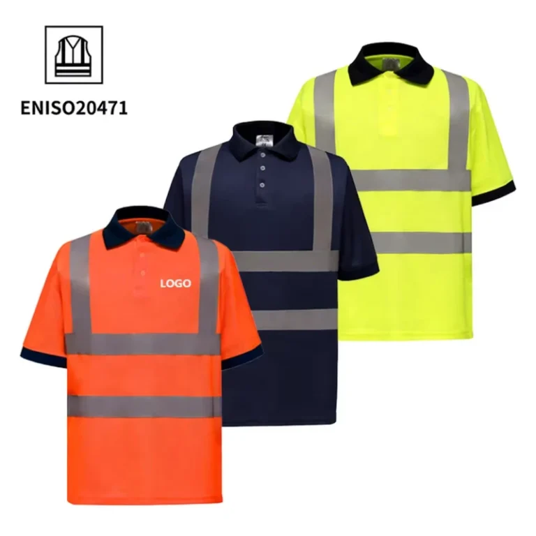 High-Visibility-Safety-T-shirt-EN-ISO-20471-ANSI-Class-2-Reflective-Fluorescent-Yellow-Orange-Short-Sleeve-Hi-Vis-Work-Shirt