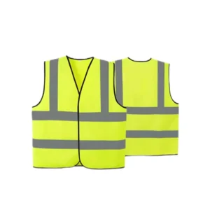 High Visibility Safety Vest With Reflective Strips Neon Yellow Color Zipper Front for Emergency Construction and Safety
