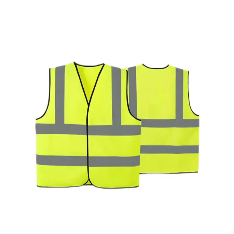 High Visibility Safety Vest With Reflective Strips Neon Yellow Color Zipper Front for Emergency Construction and Safety