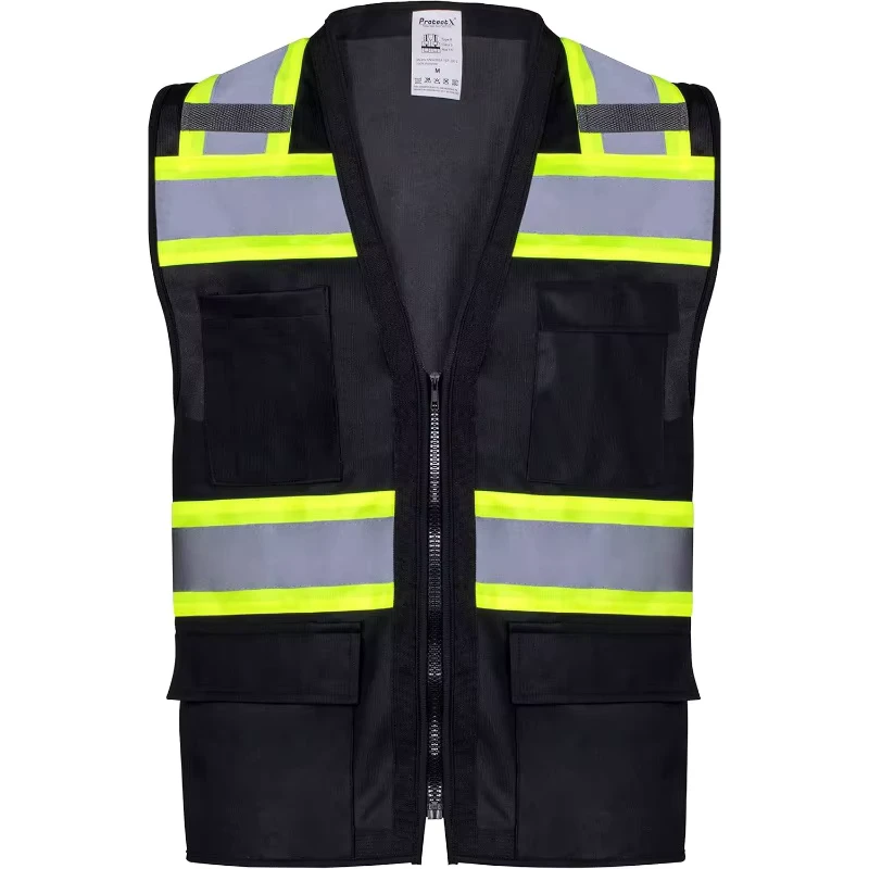 High Visibility Safety Vest for Men and Women with 6 Pockets Suitable for Construction Work Class 2 Reflective Design Jacket