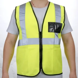High Visibility Safety Vest with Zipper and Pocket