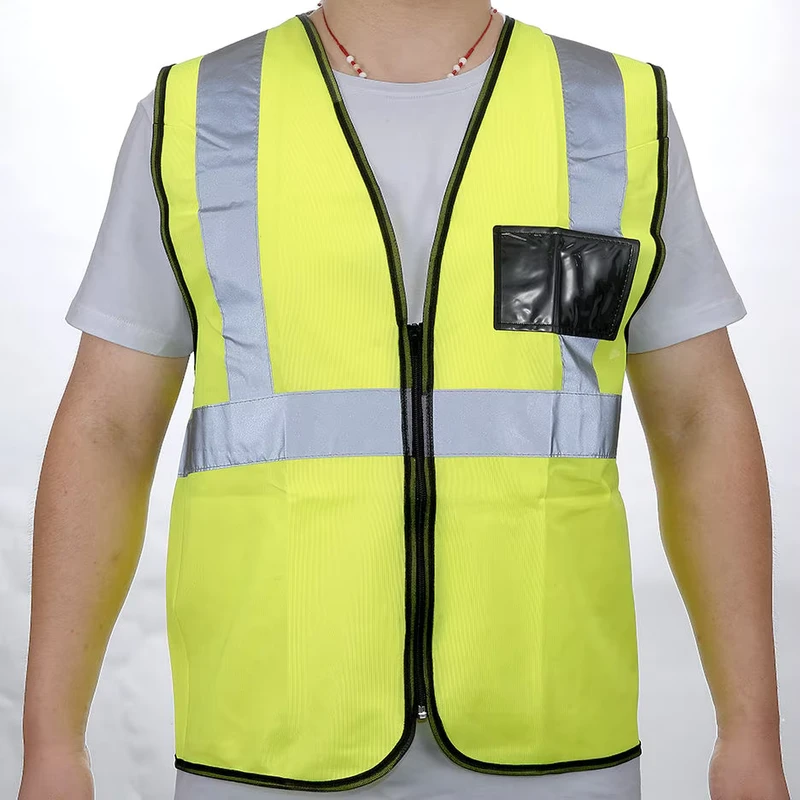High Visibility Safety Vest with Zipper and Pocket