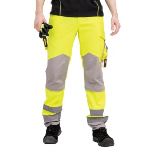 High Visibility Safety Work Pant With Leg Zipper Work Trousers Reflective Safety Cargo Pants Outdoor