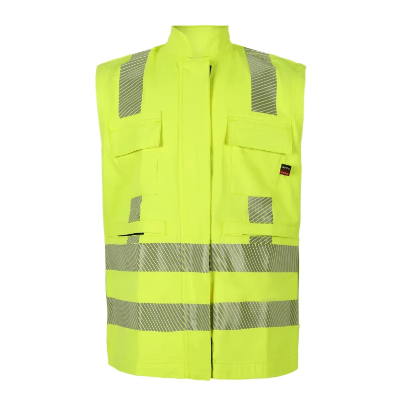 High Visibility Security Gear for Construction Workers Safety Jacket With Multiple Pockets