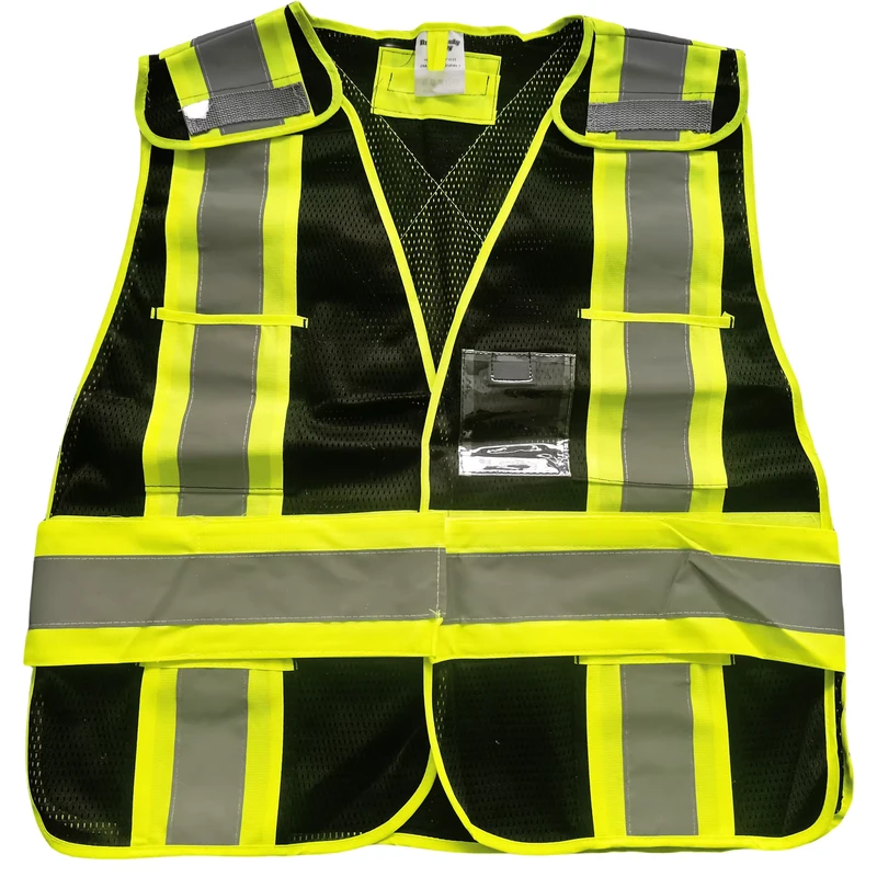 High Visibility Security Polyester Hi-Vis Work Road Construction Safety Reflective Vest with Multi-Pocket