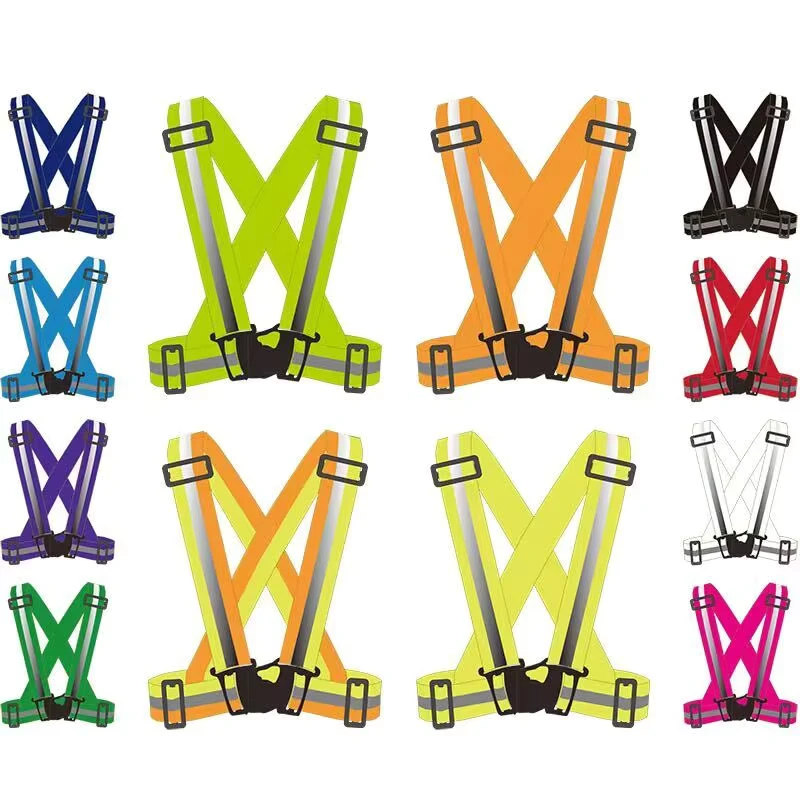 High-Visibility Security Uniform Reflective Running Vest with Reflective Tape and Belt
