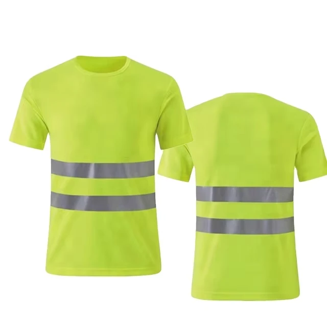 High Visibility Short Long Sleeve Hi Vis Work Shirt Safety Reflective T Shirt