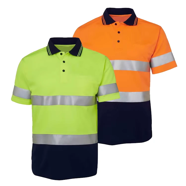 High Visibility Short Sleeve Hivis Work Hi Viz Reflective Safety Custom Hi Vis Polo Shirt