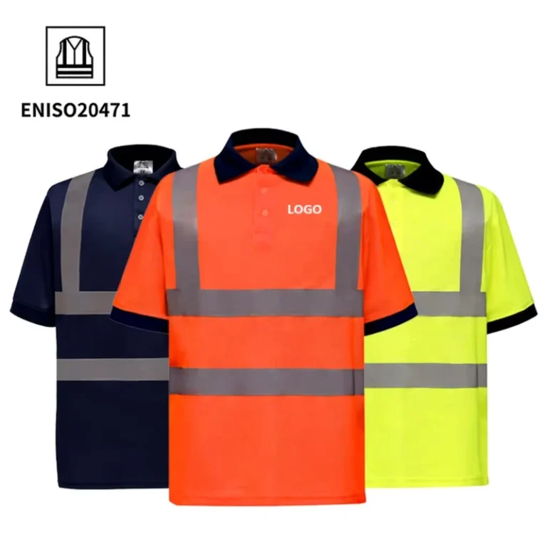 High-Visibility-Short-Sleeve-Reflective-Safety-T-Shirt-Industrial-Mining-Construction-Mens-Heavy-Duty-Hi-Vis-Work-Polo-Shirt