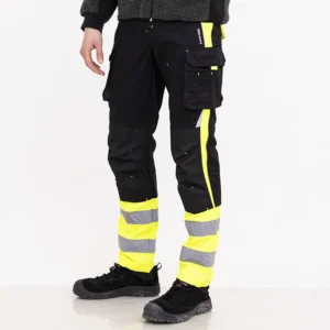 High Visibility Traffic Safety Work Pants Lightweight Reflective Tape Leg Zippers Drawstring Hi Vis Rain Gear