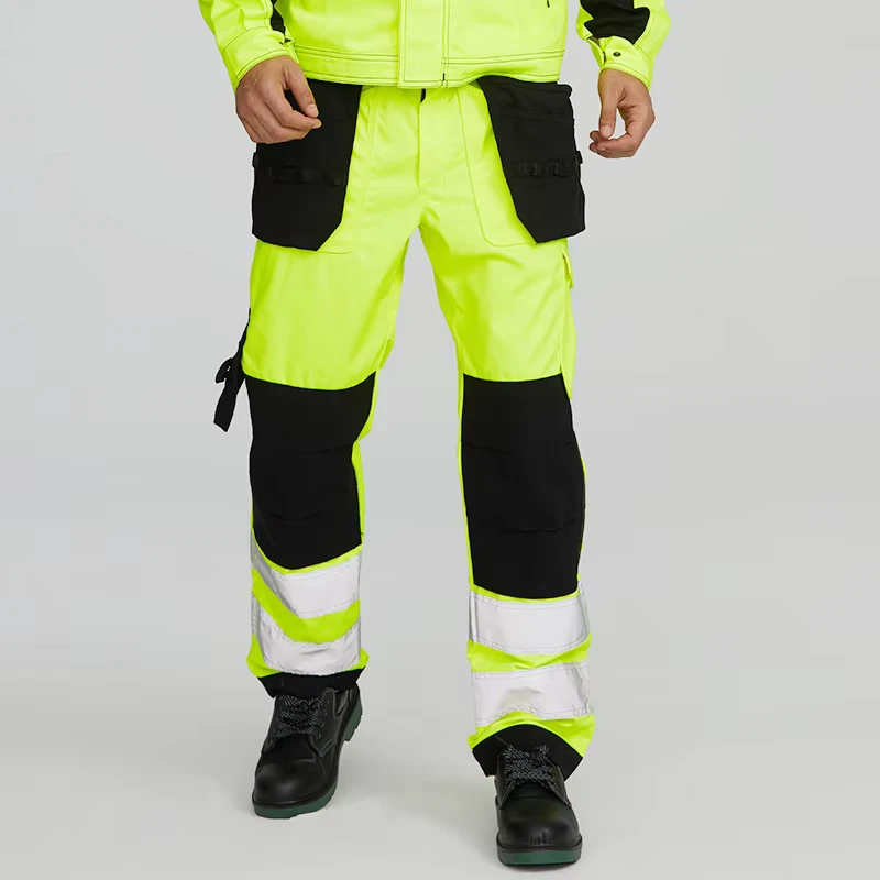 High Visibility Trousers Reflective Safety Work Pants